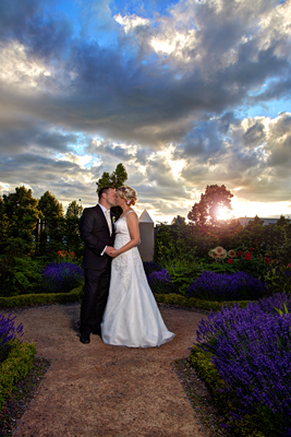 Hochzeitsfotoshooting bei Sonnenuntergang